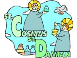 Sticker Custom Preview Image #110407 Religion Saint Cartoons Cosmas Damian