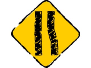 Sticker Custom Preview Image #110943 Road Signs Brush Stroke Lane Narrows