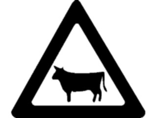 Sticker Custom Preview Image #111366 Road Signs Road Signs Caution Cattle Crossing1
