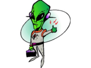 Sticker Custom Preview Image #113451 Science Fiction Space Alien Hitchhiker