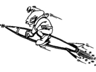 Sticker Custom Preview Image #113457 Science Fiction Space Alienon Rocket1