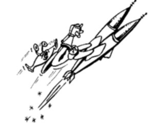Sticker Custom Preview Image #113458 Science Fiction Space Alienon Rocket2