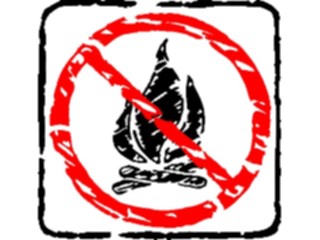 Sticker Custom Preview Image #116858 Signs Brush Stroke Campfires Not Allowed