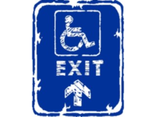 Sticker Custom Preview Image #116954 Signs Brush Stroke Handicap Exit3