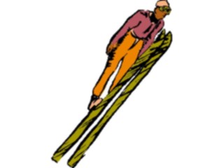 Sticker Custom Preview Image #119229 Sports Brush Stroke Skier Jumping