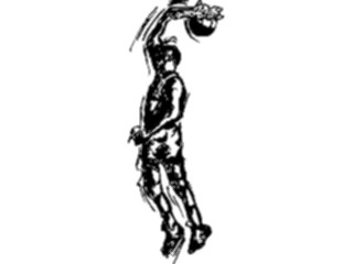 Sticker Custom Preview Image #121935 Sports Line Art Basketball Player04