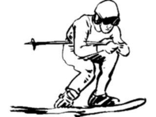 Sticker Custom Preview Image #122064 Sports Line Art Skier1