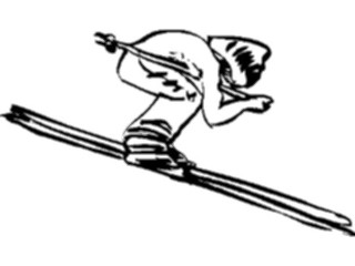 Sticker Custom Preview Image #122065 Sports Line Art Skier2