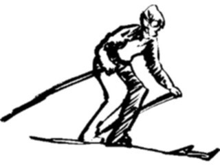 Sticker Custom Preview Image #122066 Sports Line Art Skier3