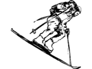 Sticker Custom Preview Image #122067 Sports Line Art Skier4