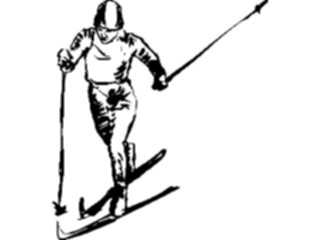 Sticker Custom Preview Image #122070 Sports Line Art Skier Cross Country