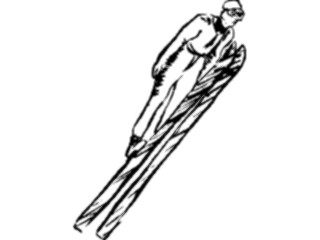 Sticker Custom Preview Image #122071 Sports Line Art Skier Jumping