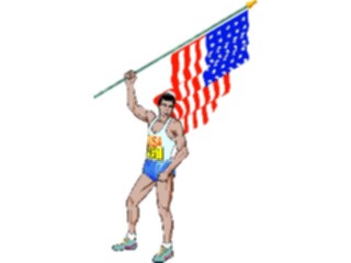 Sticker Custom Preview Image #122290 Sports Other Athlete Holding Flag