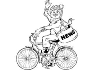 Sticker Custom Preview Image #126329 Technology Communication Print Media Paperboy On Bike
