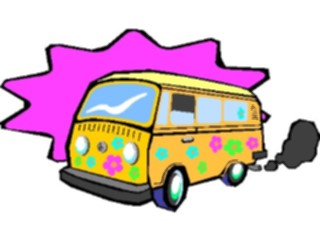 Sticker Custom Preview Image #130648 Transportation Cartoons Hippie Van