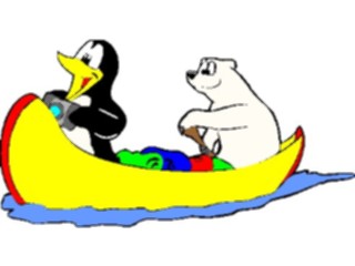 Sticker Custom Preview Image #132063 Travel Leisure Vacations Bear Penguinon Canoe