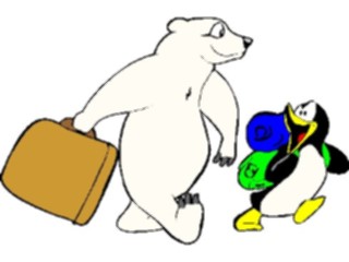 Sticker Custom Preview Image #132068 Travel Leisure Vacations Bear Penguin Vacation2