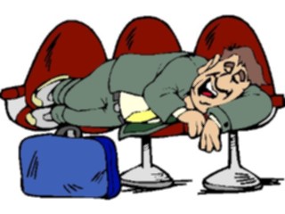 Sticker Custom Preview Image #132297 Travel Leisure Vacations Man Sleepingin Airport