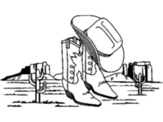 Sticker Custom Preview Image #133305 Western Rodeo Boots Hat