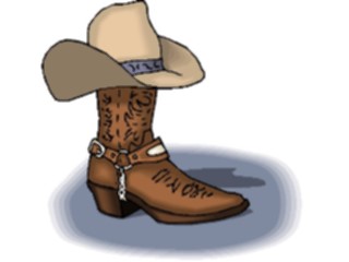 Sticker Custom Preview Image #133477 Western Rodeo Cowboy Boot Hat