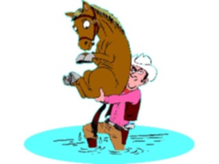 Sticker Custom Preview Image #133485 Western Rodeo Cowboy Carrying Horse