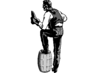 Sticker Custom Preview Image #133527 Western Rodeo Cowboy Leaningon Barrel