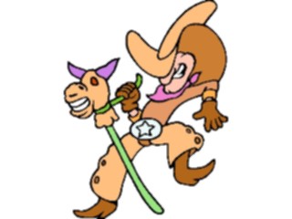 Sticker Custom Preview Image #133535 Western Rodeo Cowboy Play Horse