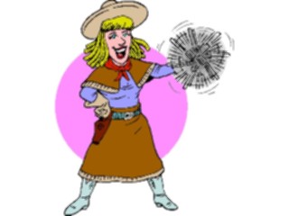 Sticker Custom Preview Image #133620 Western Rodeo Cowgirl Twirling Gun