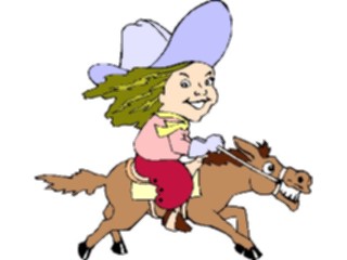 Sticker Custom Preview Image #133647 Western Rodeo Girl Riding Pony