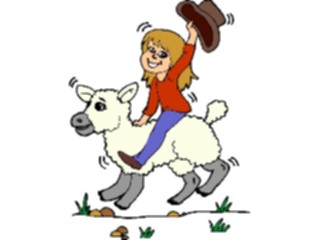 Sticker Custom Preview Image #133648 Western Rodeo Girl Riding Sheep