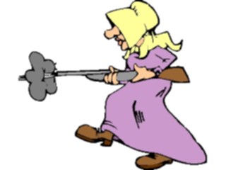 Sticker Custom Preview Image #133717 Western Rodeo Prairie Womanwith Gun