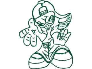 Alien Hip Hop Decal Proportional