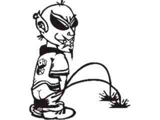  Alien Pisser Too Cool Decal Proportional