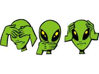  Alien See Hear Speek No_ G D 1 Decal Proportional