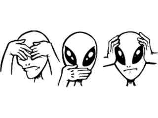  Alien See Hear Speek No_ G D G Decal Proportional