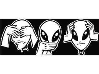  Alien See Hear Speek No_ I N V_ G D G Decal Proportional