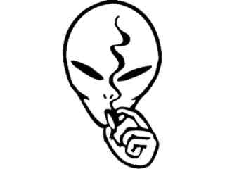  Alien Smoking Joint Decal Proportional