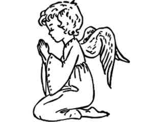 Angel Girl Praying Decal Proportional