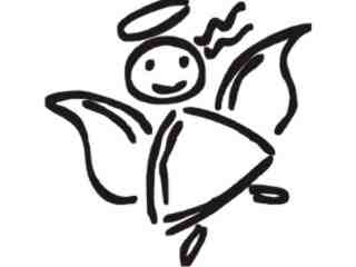  Angel Scribble Decal Proportional