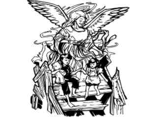  Angel With Kids_ D T L Decal Proportional