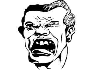  Angry Man Yelling Decal Proportional