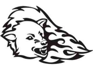  Animal Flames Wolf Dog_ 0 3 6b_ A F 1 Decal Proportional