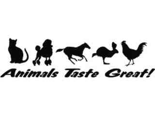  Animals Taste Great 1 Decal Proportional