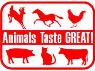  Animals Taste Great 2 Decal Proportional