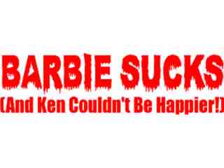  Barbie Sucks Decal Proportional