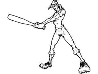  Baseball Female Swing_ M B 1 Decal Proportional