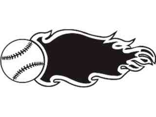  Baseball Flame Decal Proportional