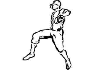  Baseball Pitcher Art_ M B 1 Decal Proportional