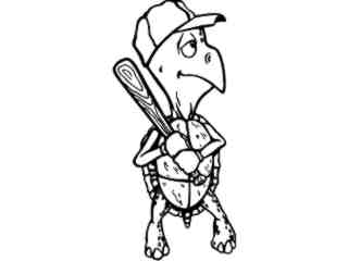  Baseball Turtle_ M B 1 Decal Proportional