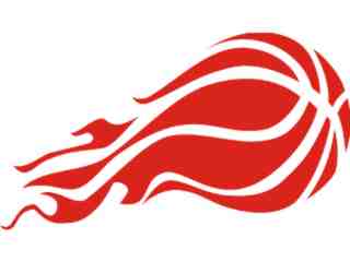  Basketball Flame Decal Proportional